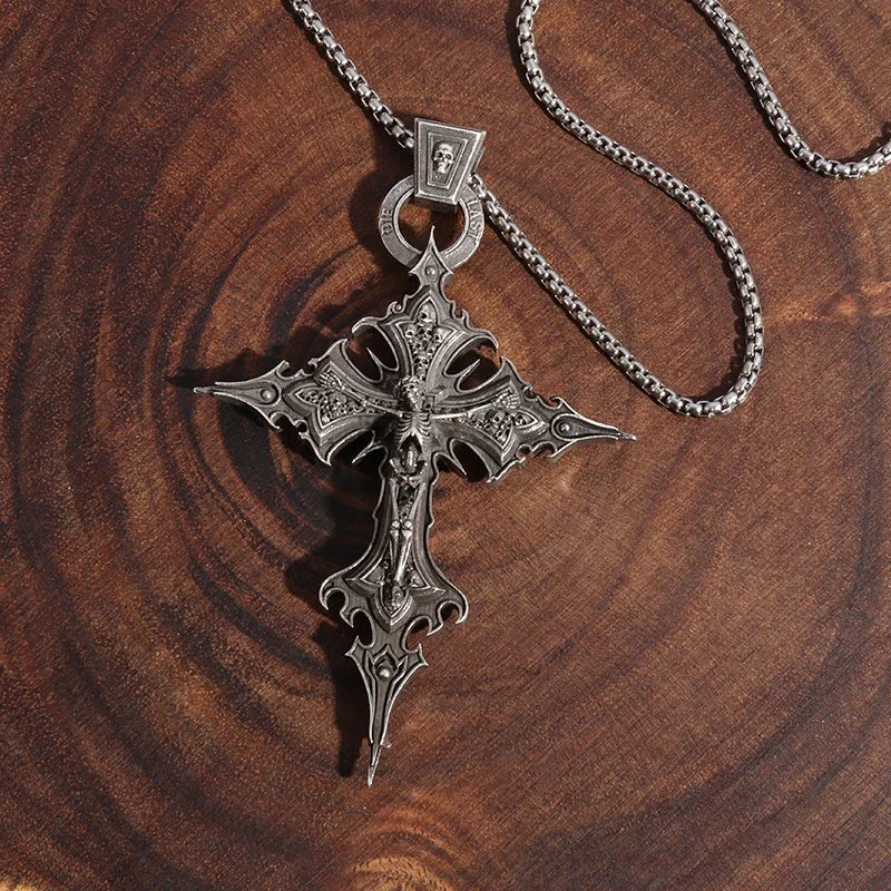 Gothic Skull Cross Pendant Necklace™