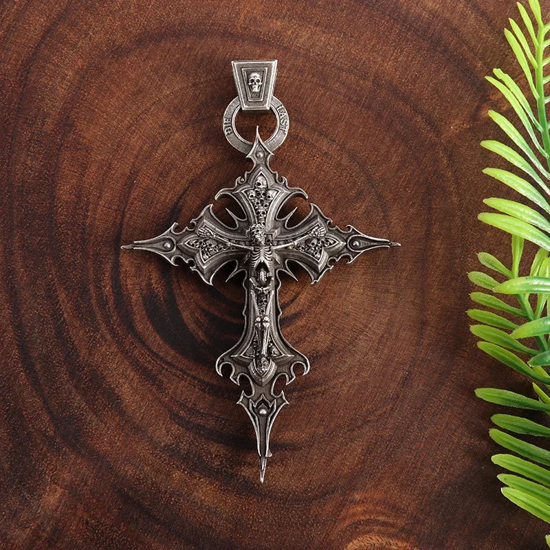 Gothic Skull Cross Pendant Necklace™