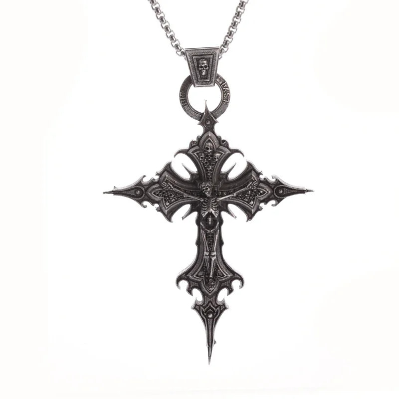 Gothic Skull Cross Pendant Necklace™