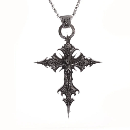 Gothic Skull Cross Pendant Necklace™