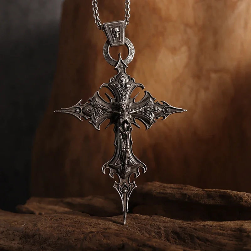Gothic Skull Cross Pendant Necklace™