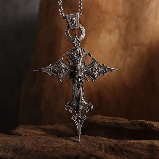 Gothic Skull Cross Pendant Necklace™